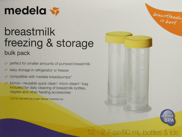Breast Milk Freezer Pack, 2.7 oz (80ml) Bottles (Pack of 12)