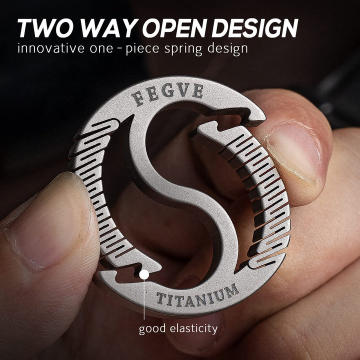 Titanium Circle Carabiner Keychain Clip,Small Carabiner Clip, Quick Release Keychain