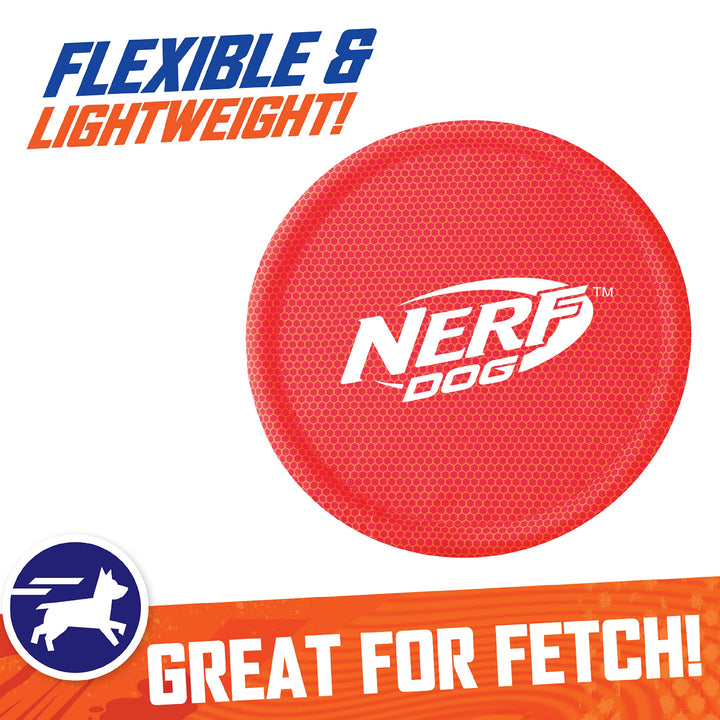 Nylon Flyer Dog Toy, Flying Disc, Lightweight, Durable and Water Resistant, Great for Beach and Pool, 9 inch diameter, for Medium/Large Breeds, Single Unit, Red