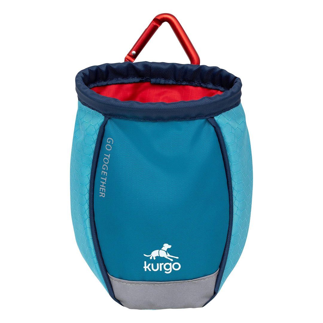 Go Stuff It Dog Treat Bag, Training Treat Pouch Bag for Dogs, Treat Pouches for Pets, Hands-Free Pouch Waist, Reflective, Includes Carabiner (Coastal Blue)
