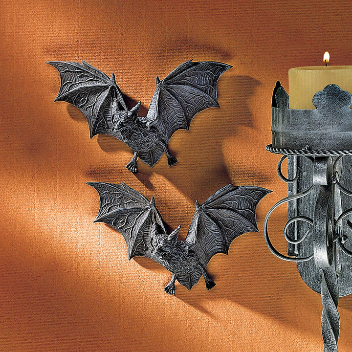 Vampire Castle Barbarosa Wall Sculptures-Bat Figure, Set of 2, 2 Count