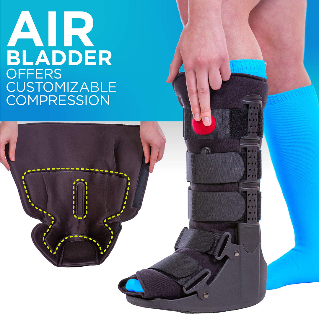 Tall Pneumatic Walking Boot | Orthopedic CAM Air Walker & Inflatable Surgical Leg Cast for Broken Foot, Sprained Ankle, Fractures or Achilles Surgery Recovery (Small)