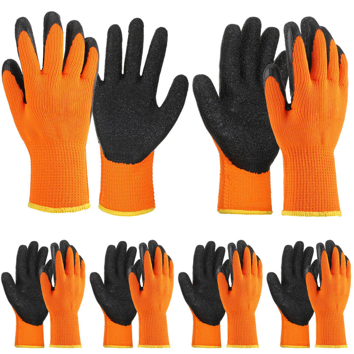 6 Pairs Sublimation Heat Resistant Gloves for 3D Vaccum Heat Transfer Printing Machine Work Gloves, High Temperature, Orange/Black