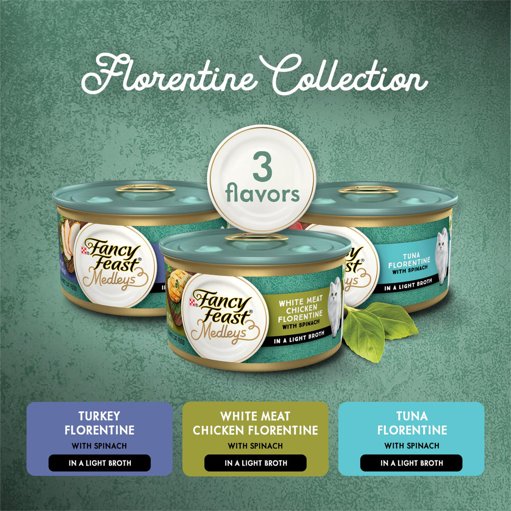 Purina Wet Cat Food Medleys Florentine Wet Cat Food Variety Pack - (2 Packs of 12) 3 oz. Cans