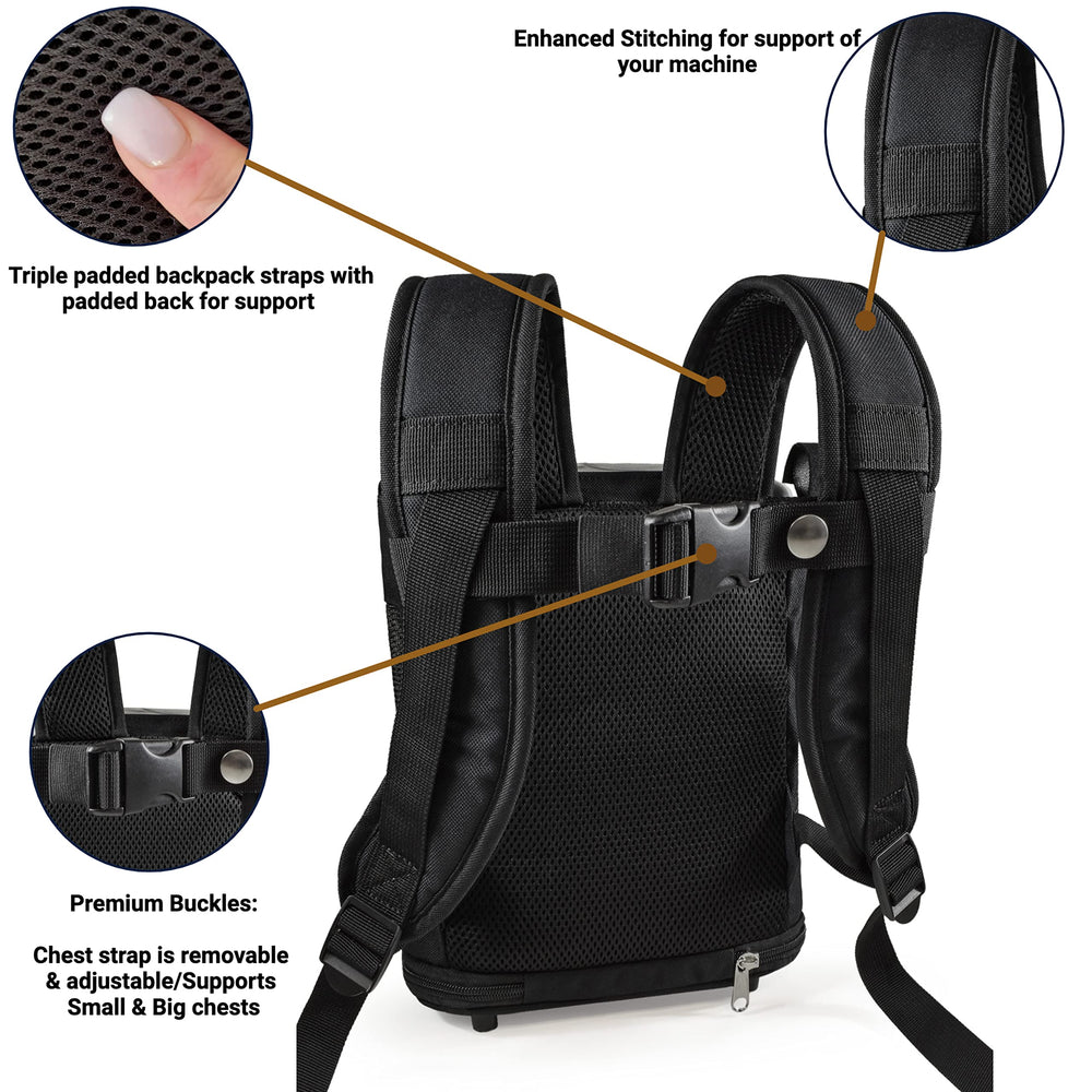 O2TOTES Ultra Lightweight Backpack For Inogen One G3 Unit (Patented Design) (black) Lightweight at under 14 ounces