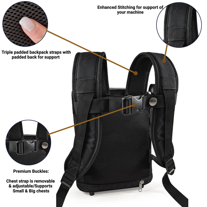 O2TOTES Ultra Lightweight Backpack For Inogen One G3 Unit (Patented Design) (black) Lightweight at under 14 ounces