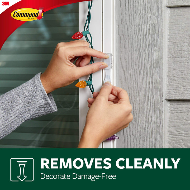 Outdoor Small White Refill Strips, 16 Weather Resistant Strips, Damage Free Hanging Wall Adhesive Strips to Re-Hang Hooks for Christmas Decorations