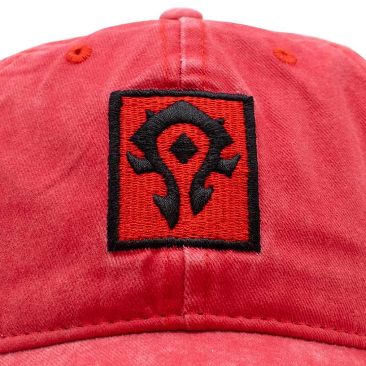 World of Warcraft Horde Knit Patch Dad Hat Red