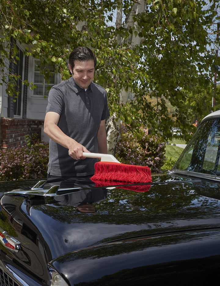 62443 Standard Car Duster with Plastic Handle, Red