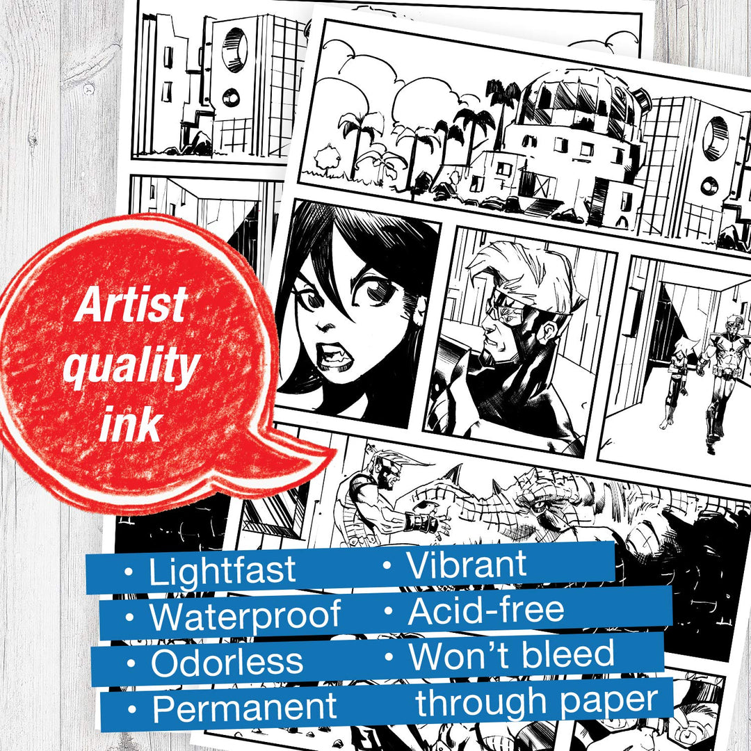 PITT Artist Pen Manga Drawing Set 167132, Black