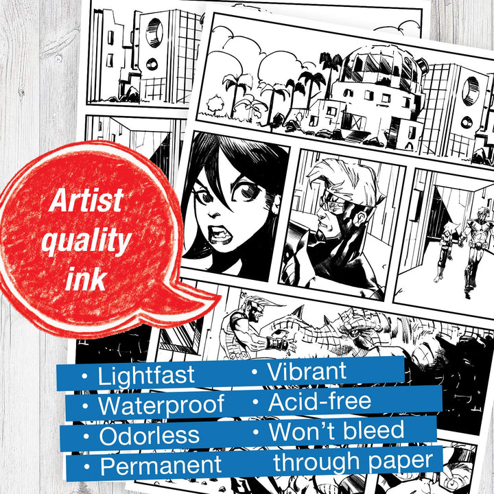 PITT Artist Pen Manga Drawing Set 167132, Black