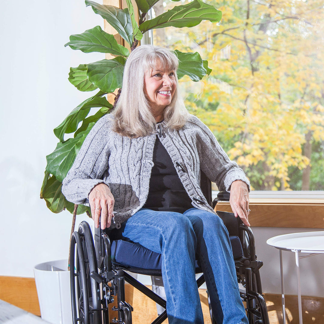 Seat and Chair Cushion for Office Chairs, Wheelchairs, Scooters, Kitchen Chairs or Car Seats, FSA HSA Eligible, for Support and Height while Reducing Stress on Back, Tailbone or Sciatica