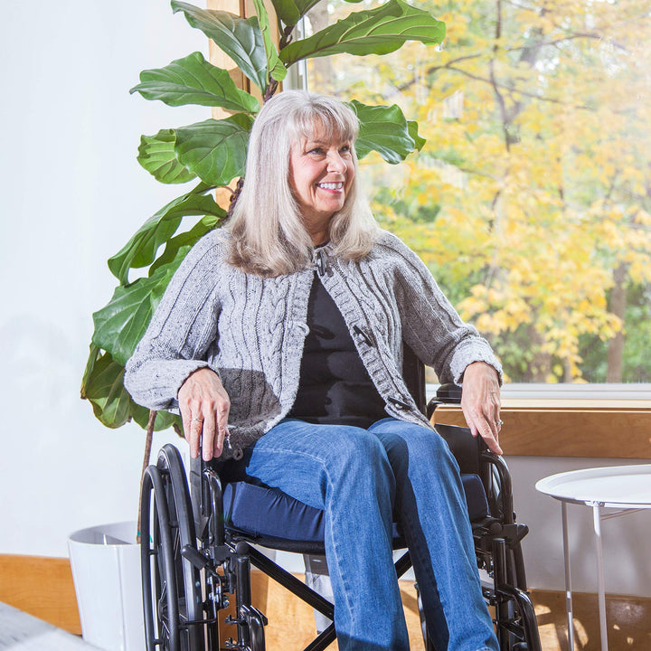 Seat and Chair Cushion for Office Chairs, Wheelchairs, Scooters, Kitchen Chairs or Car Seats, FSA HSA Eligible, for Support and Height while Reducing Stress on Back, Tailbone or Sciatica
