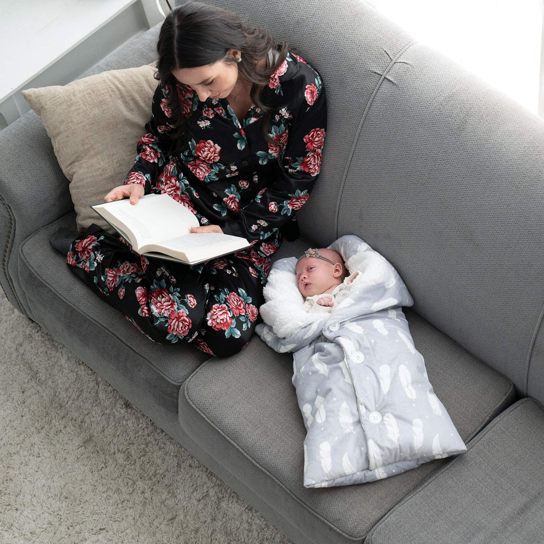 The Swaddle Blanket - Boho Feathers - Sleep Swaddle Blankets For Baby Boy & Girl - Infant Sleep Sack 0-3 Months - Newborn Wrap Swaddle Blanket - Newborn Essentials For Baby
