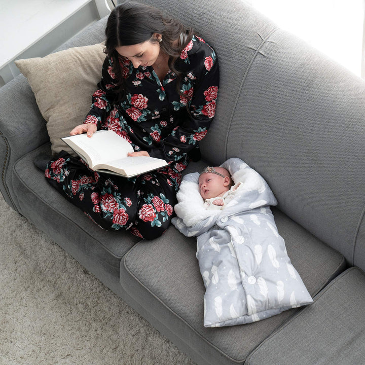 The Swaddle Blanket - Boho Feathers - Sleep Swaddle Blankets For Baby Boy & Girl - Infant Sleep Sack 0-3 Months - Newborn Wrap Swaddle Blanket - Newborn Essentials For Baby