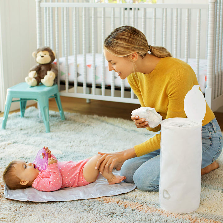 ® Toss™ Portable Disposable Diaper Pail, Holds up to 30 Newborn Diapers, 1 Pack, White