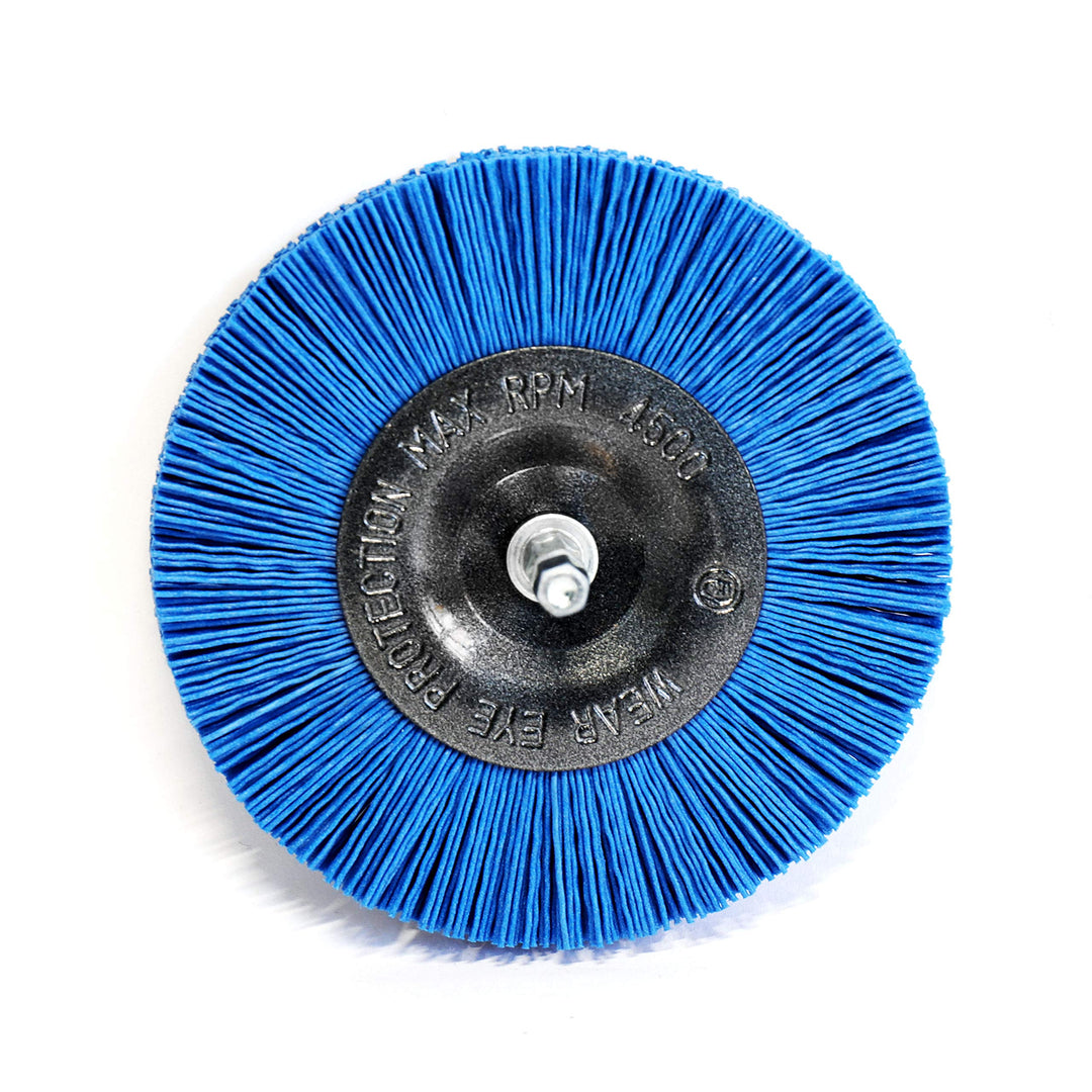 S&R Nylon - Disc Brush, Wire Brush Drill Bit 100 mm/ 4, Hexagonal Shaft 1/4' (6.35 mm) with FINE-Nylon-Wire for Cleaning and polishing Wood and Metal