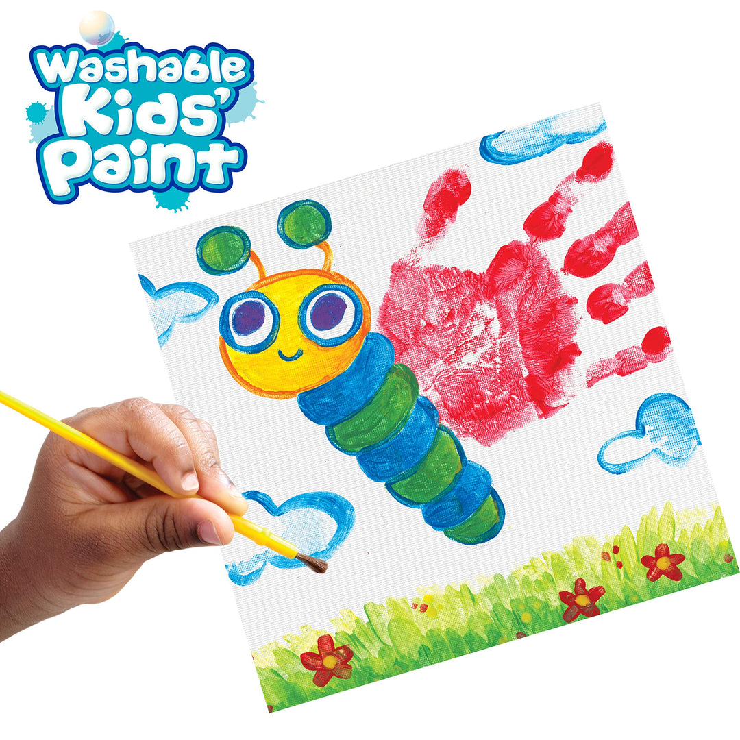Washable Kids Paint Set & Paintbrush, Painting Supplies, 18 Count