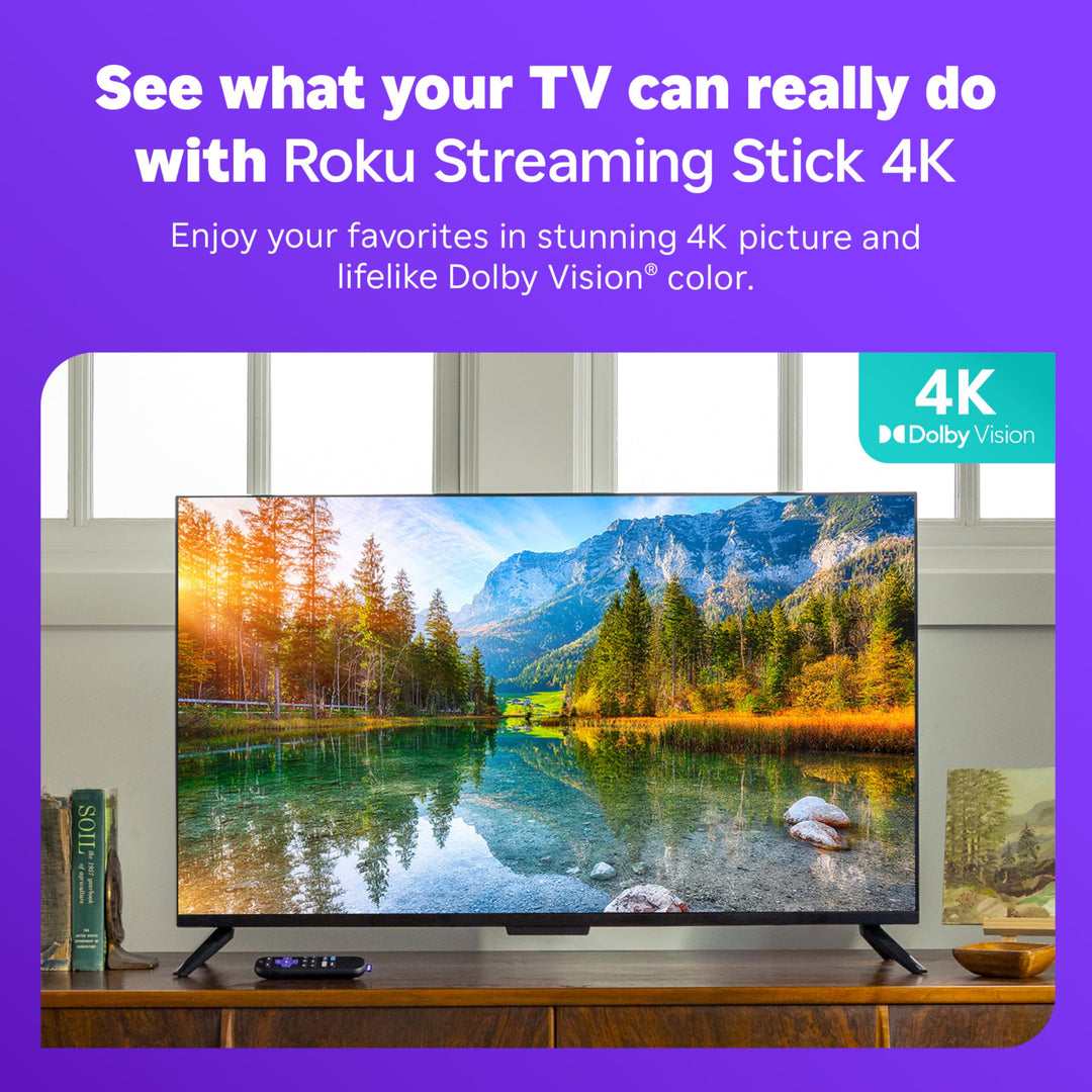 Streaming Stick 4K - HDR & Dolby Vision Streaming Device for TV with Voice Remote & Long-Range Wi-Fi - Free & Live TV