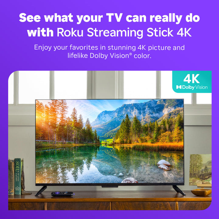 Streaming Stick 4K - HDR & Dolby Vision Streaming Device for TV with Voice Remote & Long-Range Wi-Fi - Free & Live TV