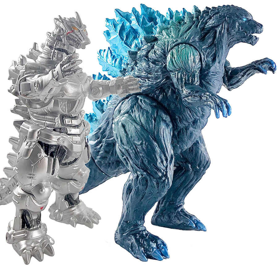 Set of 2 Mecha Godzilla Earth MechaGodzilla Kiryu Toys, Kaiju Universe Action Figures King of The Monsters Movable Joints Movie Series Soft Vinyl, Travel Bag