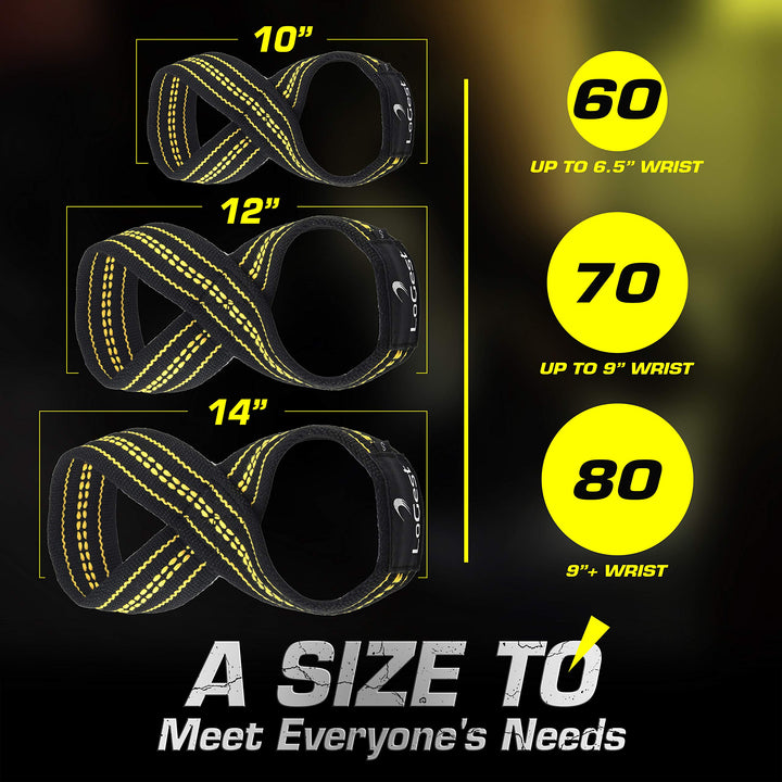 Deadlift Straps Figure 8 Lifting Strap for Power Lifters Weightlifters Workout Lifting Straps - 3 Sizes Small Medium Large - Weight Lifting Straps Non Slip Padded Dead Lift Straps Figure 8 Straps