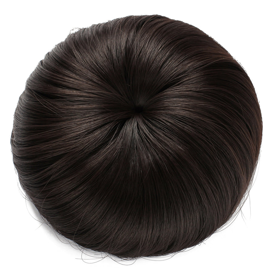 Synthetic Hair Bun Extension Donut Chignon Hairpiece Wig (4# Dark Brown)