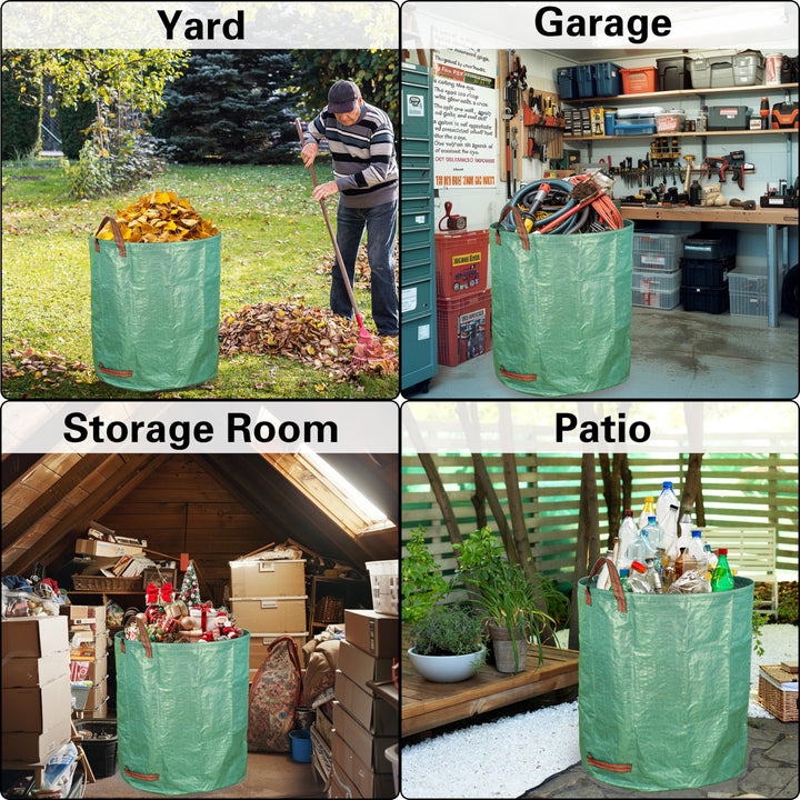 3-Pack 72 Gallons Garden Bag - Reuseable Heavy Duty Gardening Bags, Lawn Pool Garden Leaf Waste Bag