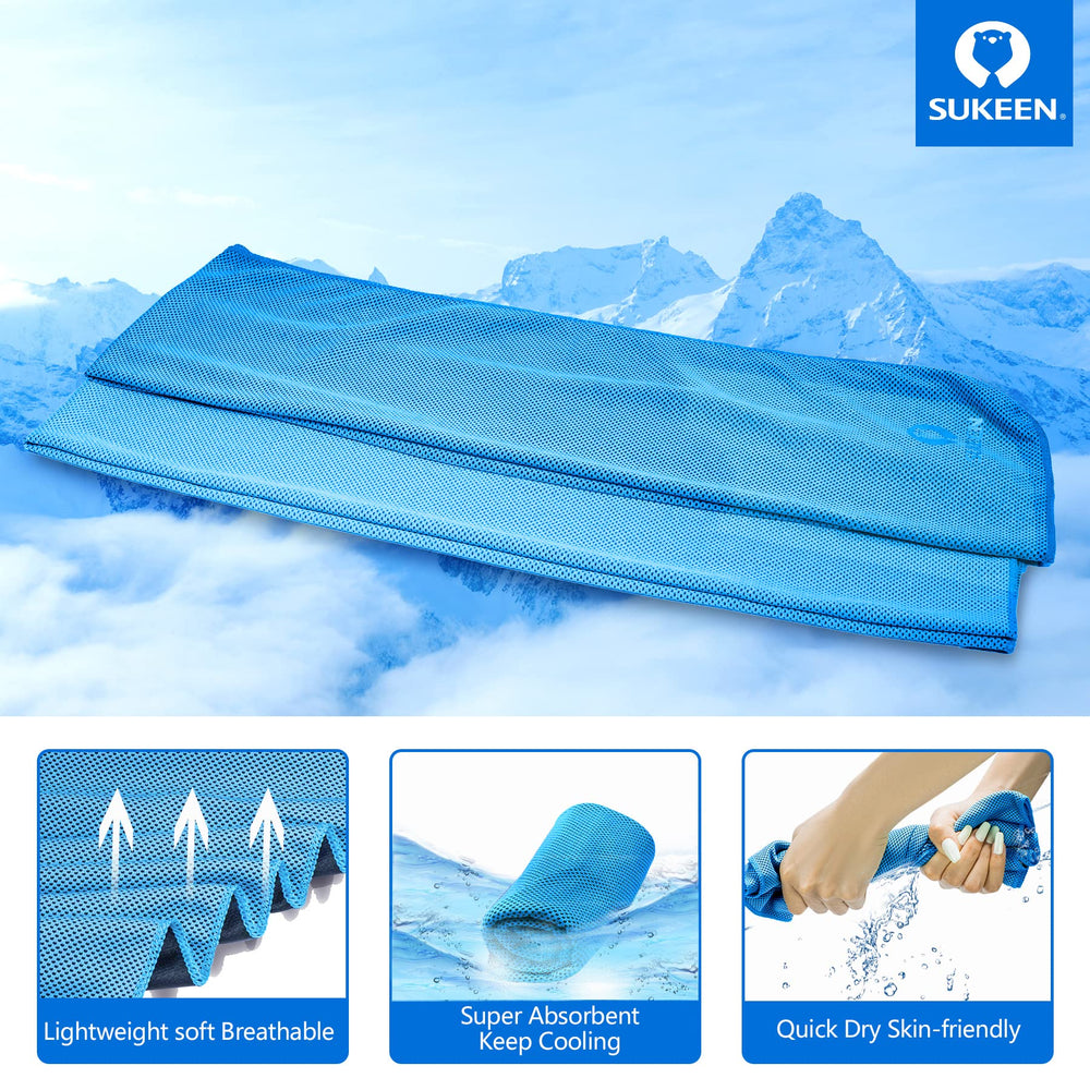 [4 Pack Cooling Towel (40x12),Ice Towel,Soft Breathable Chilly Towel,Microfiber Towel for Yoga,Sport,Running,Gym,Workout,Camping,Fitness,Workout & More Activities