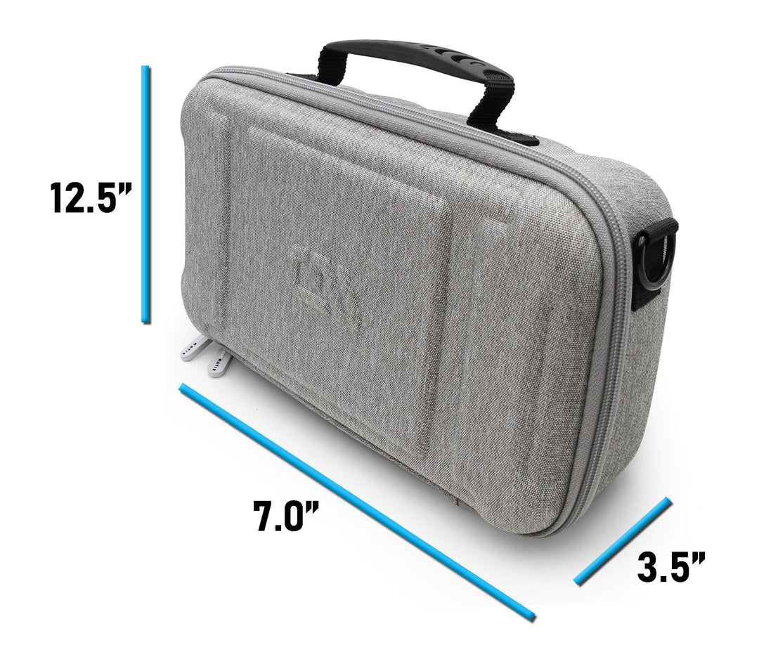 Dual Wireless Microphone Case for Wireless Mic System Compatible with Sennhesier, Shure Microphones and More, Dual Mic Bag with Shoulder Strap and Hard Shell Gray Exterior