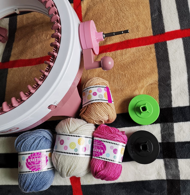 Power Adapter Compatible with Sentro Knitting Machine,Crank Handle Adapter for Knitting,Adapter with Hex Steel Bit Compatible with Sentro 48/40/22 and Jamit,Screwdriver Attachment for Knitting (Pink)