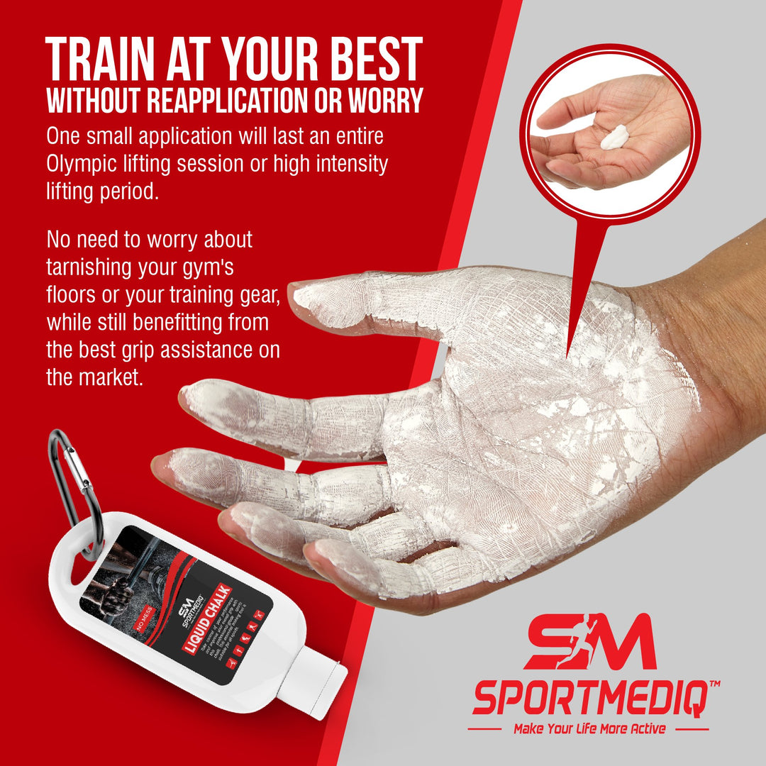 Pro Grade Liquid Chalk – 1 Pack - Mess Free Professional Hand Grip for Gym, Weightlifting, Rock Climbing, Gymnastics, Rock Climbing - Dries in Seconds - 1.69oz Travel Size with Belt Clip