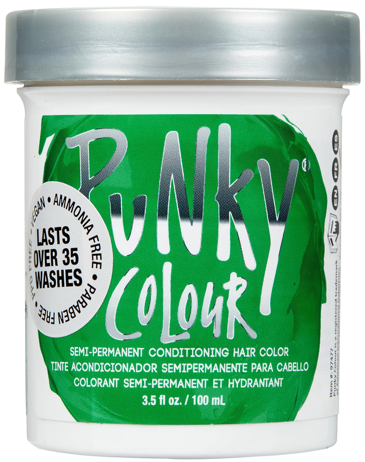 Apple Green Semi Permanent Conditioning Hair Color, Vegan, PPD and Paraben Free, lasts up to 25 washes, 3.5oz