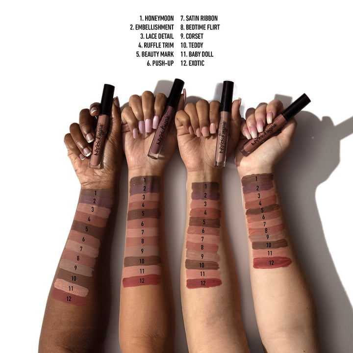 Nyx Professional Makeup Lip Lingerie Liquid Lipstick, Teddy, 4ml
