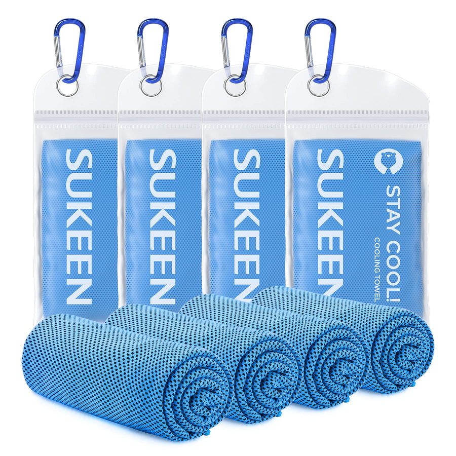 [4 Pack Cooling Towel (40x12),Ice Towel,Soft Breathable Chilly Towel,Microfiber Towel for Yoga,Sport,Running,Gym,Workout,Camping,Fitness,Workout & More Activities