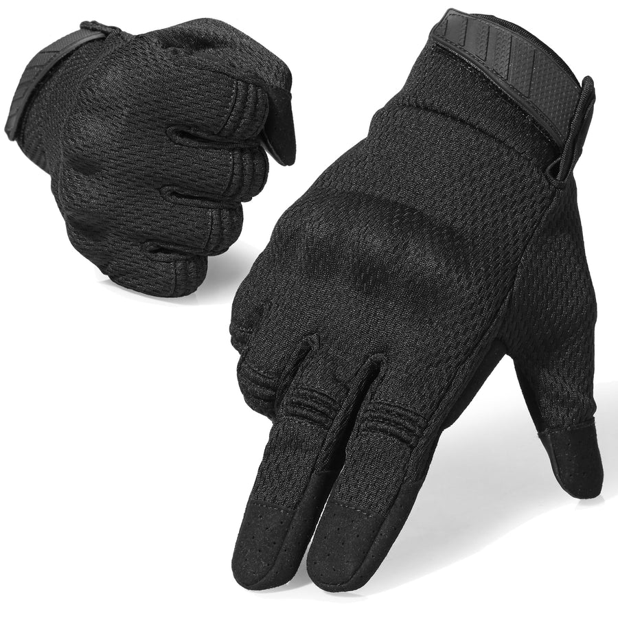 Tactical Gloves for Men Breathable Flexible Touch Screen Full Finger Gloves for Airsoft Paintball Motorcycle Cycling Camping Black M