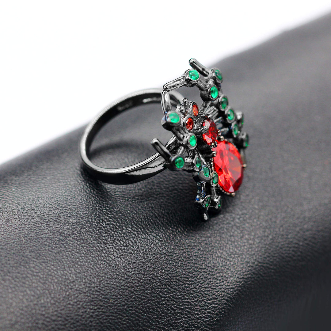 Clearance Halloween Jewelry Gifts Black Spider Rings for Women, Female Fashion Animal Rings (Size 6) Y324
