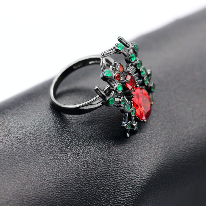 Clearance Halloween Jewelry Gifts Black Spider Rings for Women, Female Fashion Animal Rings (Size 6) Y324