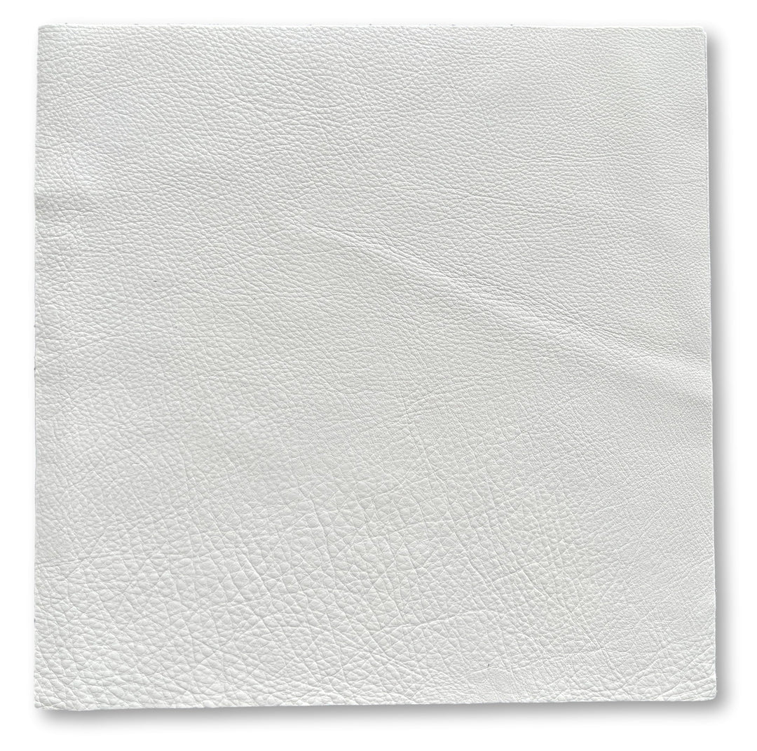 Natural Grain Cow Leathers: 12'' x 12'' Pre-Cut Leather Pieces (White, 1 Piece)
