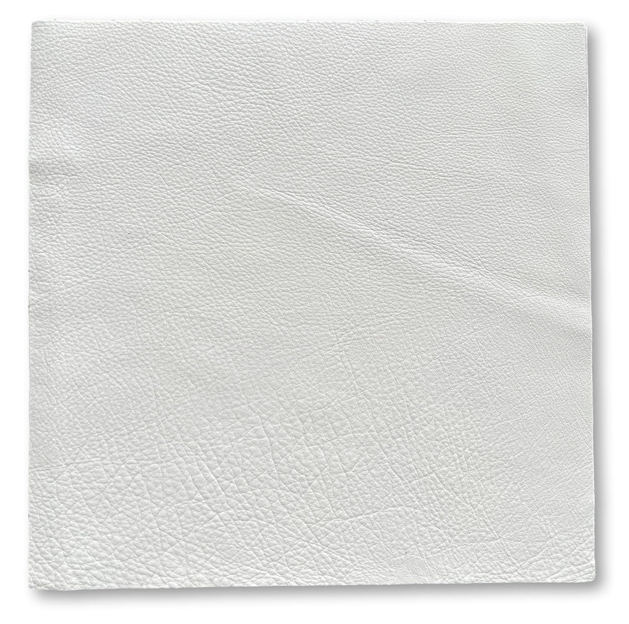 Natural Grain Cow Leathers: 12'' x 12'' Pre-Cut Leather Pieces (White, 1 Piece)