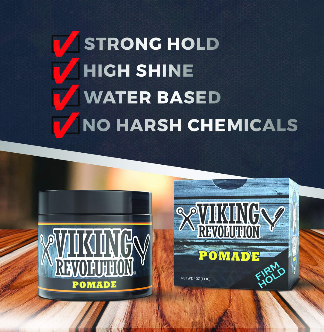 Pomade for Men 4oz - Firm Strong Hold & High Shine for Classic Styling - Water Based & Easy to Wash Out (Firm, 1 Pack)