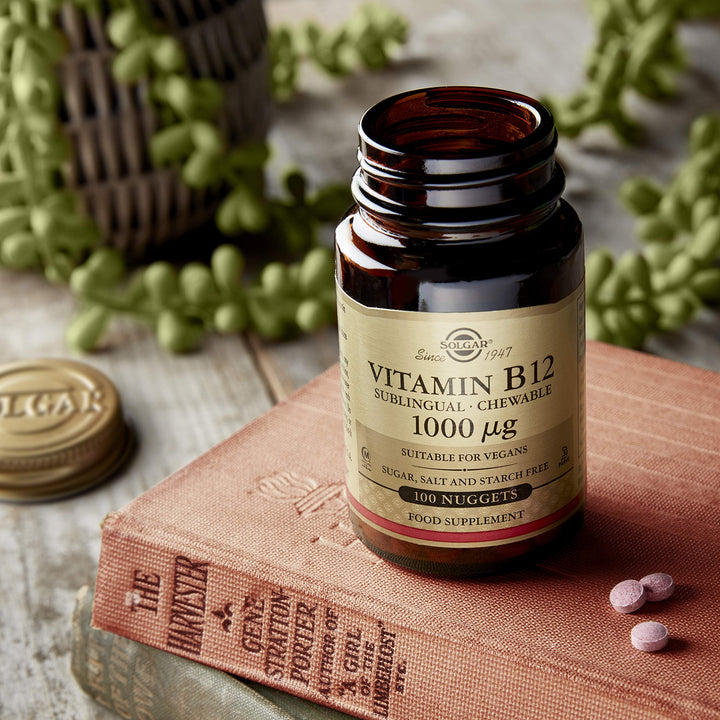 Solgar Vitamin B12 1000 mcg, 250 Nuggets - Supports Production of Energy, Red Blood Cells - Healthy Nervous System - Promotes Cardiovascular Health - Vitamin B - Non-GMO, Gluten Free - 250 Servings