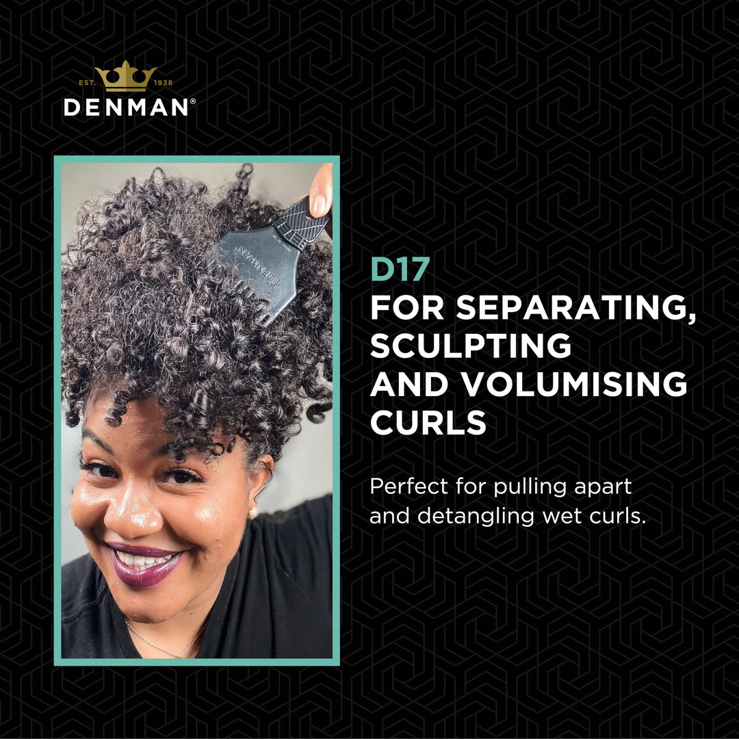 Jack Dean (Black) Curl Volumiser Comb for Separating, Styling, Defining, Enhancing & Boosting Curls (D17)