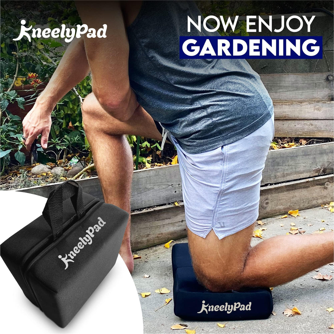 Pad | Kneeling Pad for Gardening, Exercise, Cleaning, & Mechanic Work | Extra Thick Memory Foam Knee Cushion for Gardening with Washable Cover | Foldable Gardening Knee Pad with Handle