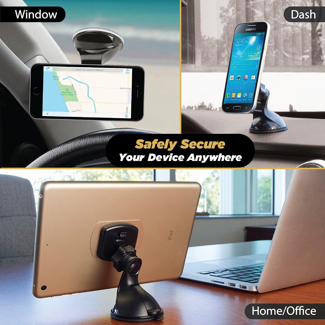 MAGWSM2 MagicMount Magnetic Suction Cup Mount for Car Windshield or Dashboard, 360° Adjustable Magnet Head, Universal Cell Phone Holder for Car, Compatible with iPhone, Samsung & All Devices