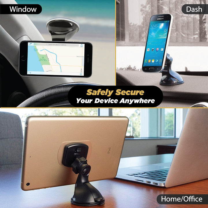MAGWSM2 MagicMount Magnetic Suction Cup Mount for Car Windshield or Dashboard, 360° Adjustable Magnet Head, Universal Cell Phone Holder for Car, Compatible with iPhone, Samsung & All Devices