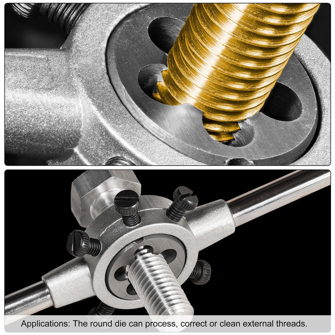 M8 X 1 Metric Round Die, Machine Thread Left Hand Threading Die, Alloy Tool Steel Screw Thread Cutting Die, 2pcs