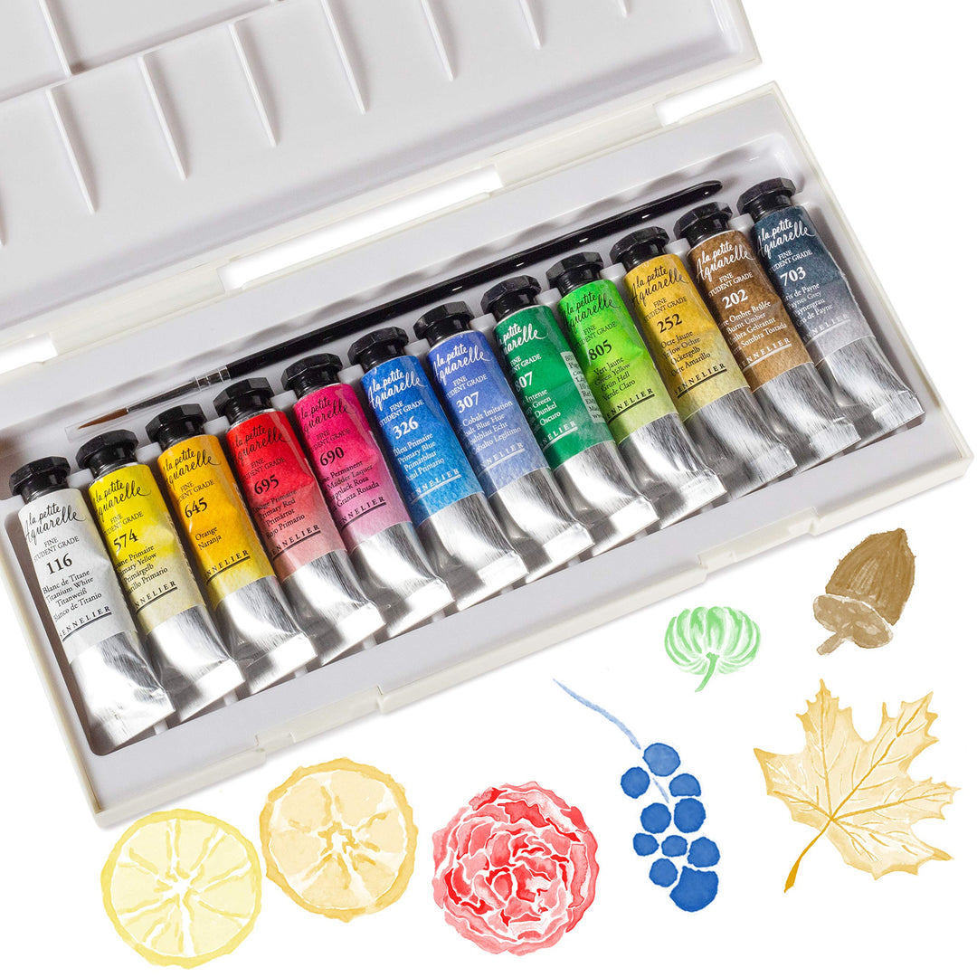Sennelier La Petite Aquarelle Watercolor Set, 0.33 Fl Oz (Pack of 12), Multicolor
