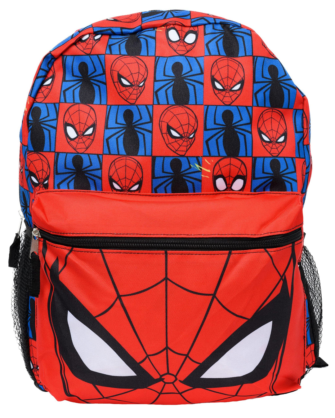 Spider-Man 16 Backpack Cargo Bag All Over Print Side Mesh Pockets Red