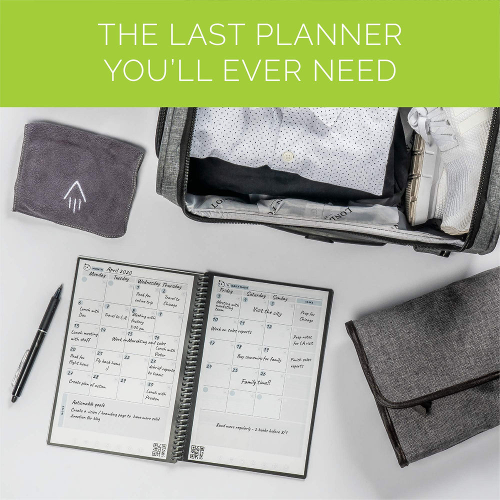 Smart Reusable Notebook, Letter Size Panda Planner with Daily, Weekly, & Monthly Pages, Neptune Teal, (8.5 x 11)